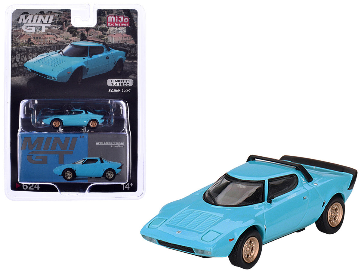 Lancia Stratos HF Stradale Azzuro Chiaro Blue Limited Edition to 1800 pieces Worldwide 1/64 Diecast Model Car by Mini GT-0