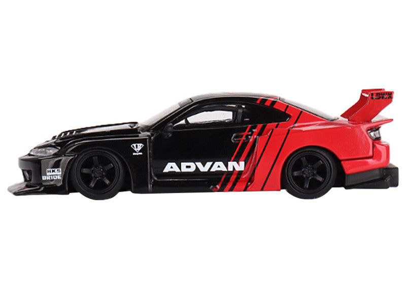 Nissan "LB-Super Silhouette" S15 SILVIA RHD (Right Hand Drive) Red and Black "ADVAN" Limited Edition 1/64 Diecast Model Car by Mini GT-0