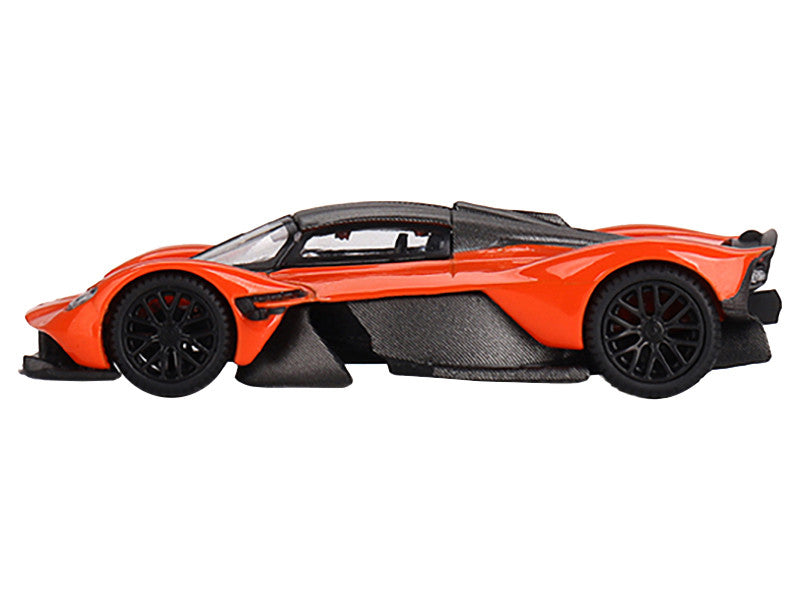 Aston Martin Valkyrie Maximum Orange with Carbon Top Limited Edition to 2640 pieces Worldwide 1/64 Diecast Model Car by Mini GT-1