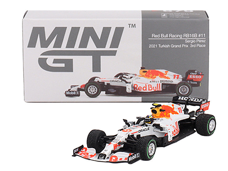 Red Bull Racing RB16B #11 Sergio Perez "Oracle-Honda" 3rd Place Formula One F1 "Turkish GP" (2021) Limited Edition 1/64 Diecast Model Car by Mini GT-2