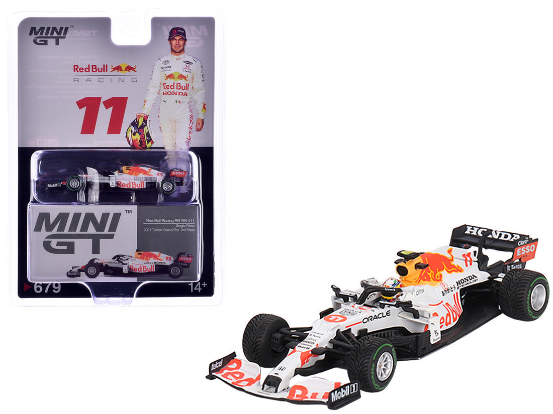 Red Bull Racing RB16B #11 Sergio Perez "Oracle-Honda" 3rd Place Formula One F1 "Turkish GP" (2021) Limited Edition 1/64 Diecast Model Car by Mini GT-3