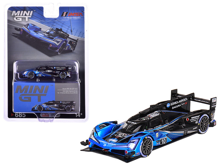 Acura ARX-06 #10 Filipe Albuquerque - Louis Deletraz - Brendon Hartley - Ricky Taylor "Wayne Taylor Racing with Andretti Autosport" IMSA GTP 2nd Place "24 Hours of Daytona" (2023) Limited Edition 1/64 Diecast Model Car by Mini GT-0