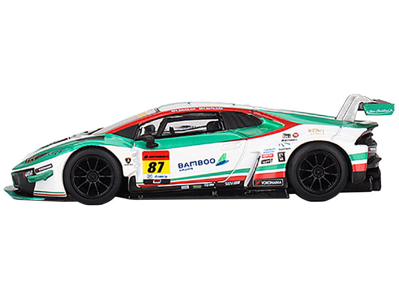 Lamborghini Huracan GT3 EVO #87 Kosuke Matsuura - Natsu Sakaguchi "Bamboo Airways - JLOC" "Super GT Series" (2023) Limited Edition 1/64 Diecast Model Car by Mini GT-1