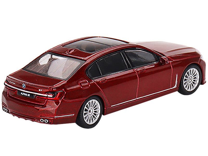 BMW Alpina B7 xDrive Aventurin Dark Red with Sunroof Limited Edition to 1800 pieces Worldwide 1/64 Diecast Model Car by Mini GT-2