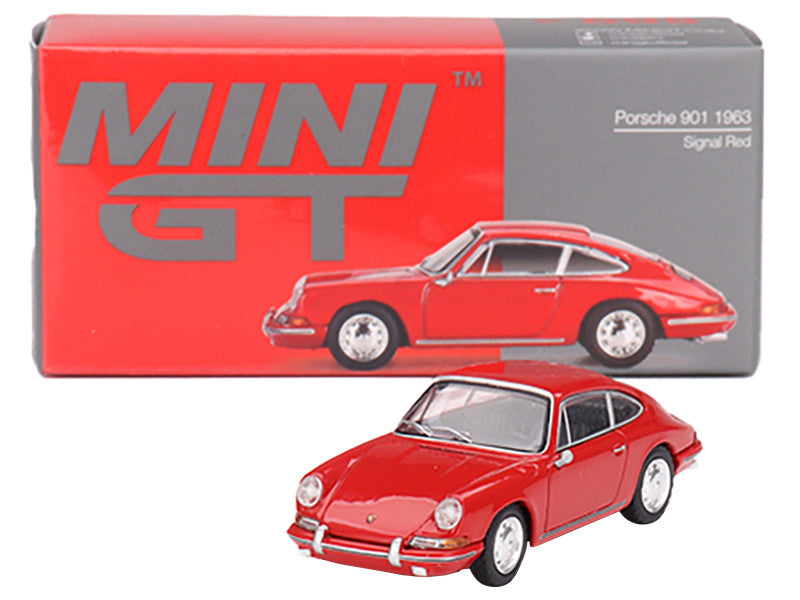 1963 Porsche 901 Signal Red Limited Edition to 4200 pieces Worldwide 1/64 Diecast Model Car by Mini GT-1
