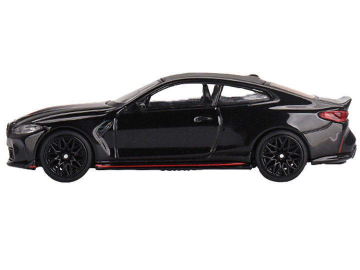 BMW M4 CSL Black Sapphire with Carbon Top and Red Stripes Limited Edition to 2760 pieces Worldwide 1/64 Diecast Model Car by Mini GT-1