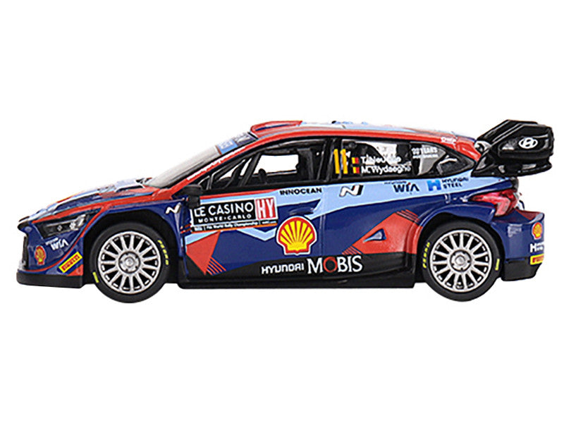 Hyundai i20 N Rally1 Hybrid #11 Thierry Neuville - Martijn Wydaeghe "Hyundai Shell Mobis WRT" 3rd Place "Monte Carlo Rally" (2023) Limited Edition to 3960 pieces Worldwide 1/64 Diecast Model Car by Mini GT-1