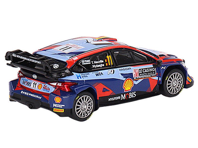 Hyundai i20 N Rally1 Hybrid #11 Thierry Neuville - Martijn Wydaeghe "Hyundai Shell Mobis WRT" 3rd Place "Monte Carlo Rally" (2023) Limited Edition to 3960 pieces Worldwide 1/64 Diecast Model Car by Mini GT-0