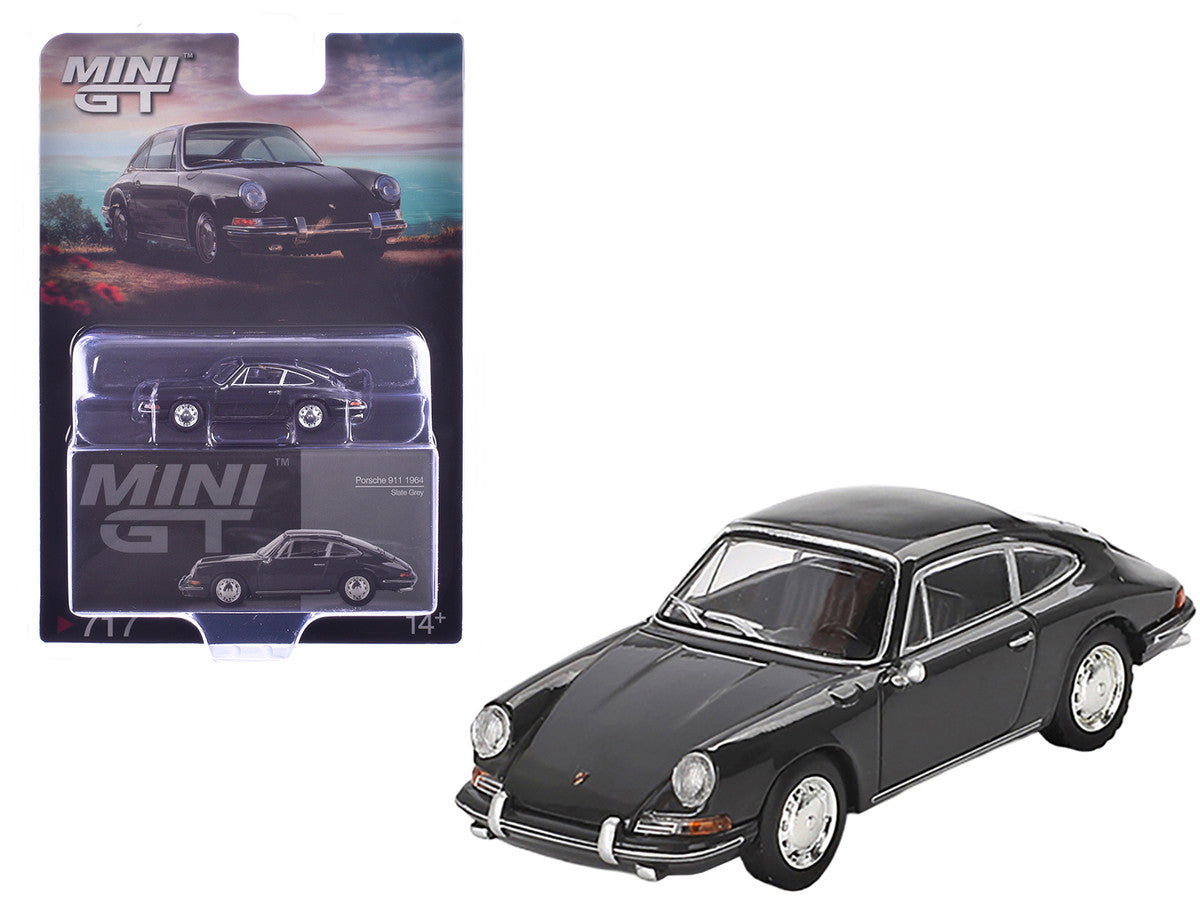 1964 Porsche 911 Slate Gray Limited Edition 1/64 Diecast Model Car by Mini GT-3