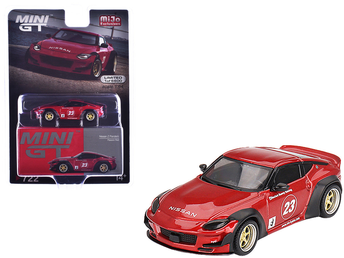 Nissan Z "Pandem" #23 Passion Red Metallic Limited Edition to 6600 pieces Worldwide 1/64 Diecast Model Car by Mini GT-2