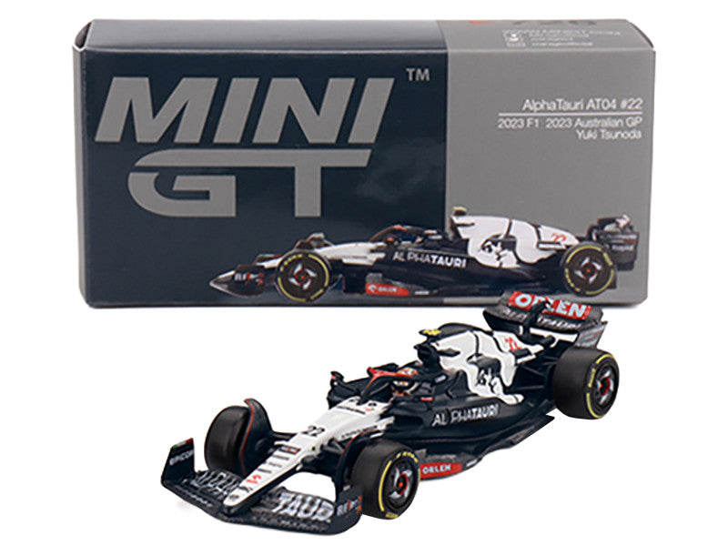 AlphaTauri AT04 #22 Yuki Tsunoda Formula One F1 "Australian GP" (2023) Limited Edition 1/64 Diecast Model Car by Mini GT-1