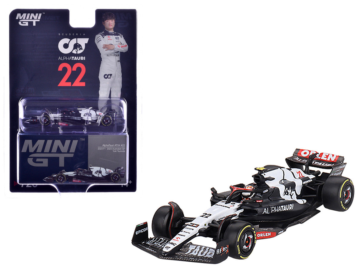 AlphaTauri AT04 #22 Yuki Tsunoda Formula One F1 "Australian GP" (2023) Limited Edition 1/64 Diecast Model Car by Mini GT-3