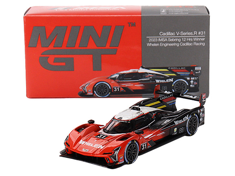 Cadillac V-Series.R #31 Jack Aitken - Pipo Derani - Alexander Sims "Whelen Engineering Racing" Winner IMSA "12 Hours of Sebring" (2023) Limited Edition to 5400 pieces Worldwide 1/64 Diecast Model Car by Mini GT-1