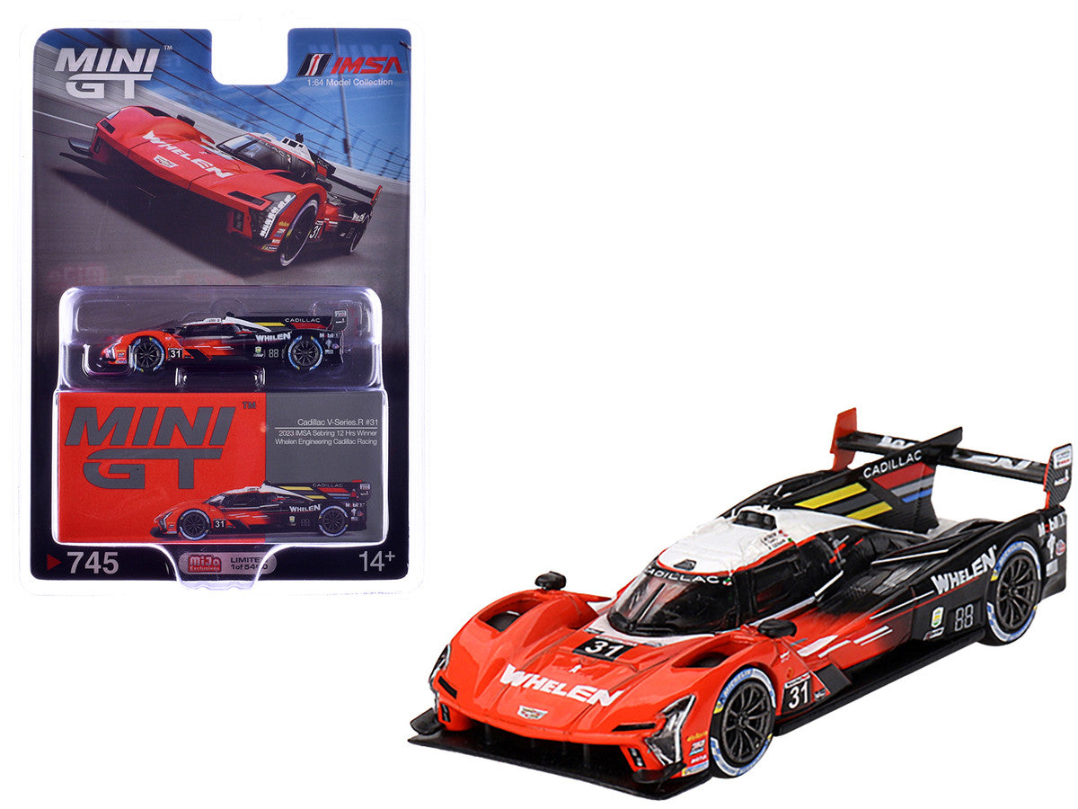 Cadillac V-Series.R #31 Jack Aitken - Pipo Derani - Alexander Sims "Whelen Engineering Racing" Winner IMSA "12 Hours of Sebring" (2023) Limited Edition to 5400 pieces Worldwide 1/64 Diecast Model Car by Mini GT-3