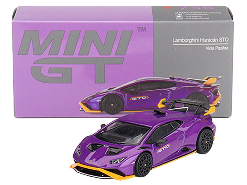 Lamborghini Huracan STO Viola Pasifae Purple Metallic Limited Edition 1/64 Diecast Model Car by Mini GT-1