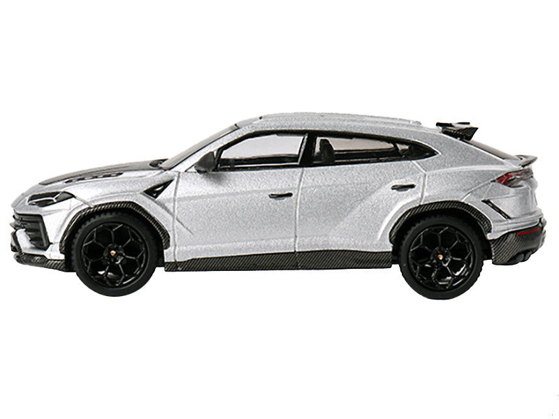 Lamborghini Urus Performante Grigio Nimbus Gray Metallic with Carbon Hood Limited Edition to 5400 pieces Worldwide 1/64 Diecast Model Car by Mini GT-0