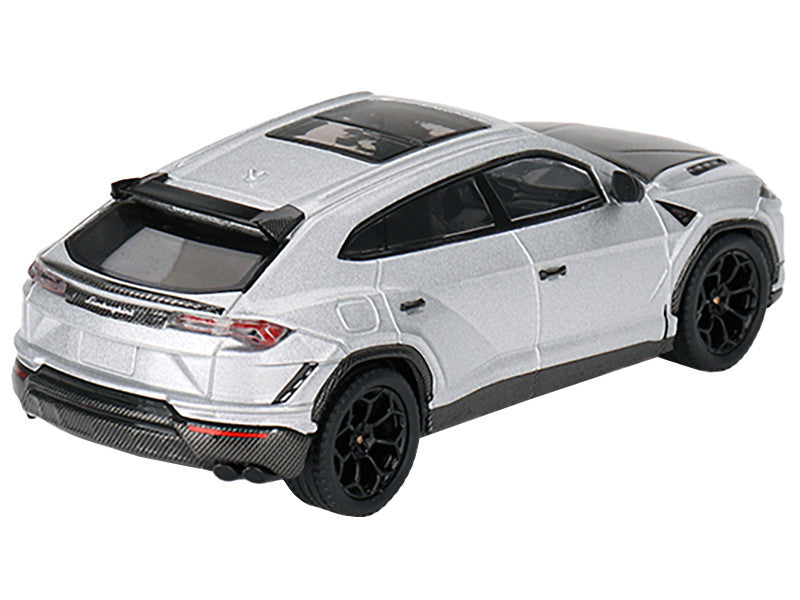 Lamborghini Urus Performante Grigio Nimbus Gray Metallic with Carbon Hood Limited Edition to 5400 pieces Worldwide 1/64 Diecast Model Car by Mini GT-2