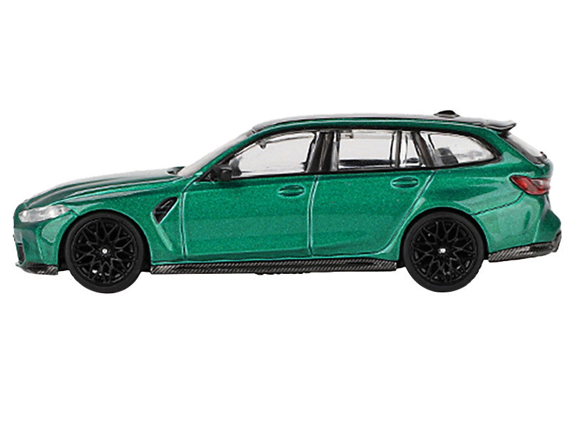 BMW M3 Competition Touring Isle of Man Green Metallic with Black Top Limited Edition to 3600 pieces Worldwide 1/64 Diecast Model Car by Mini GT-0