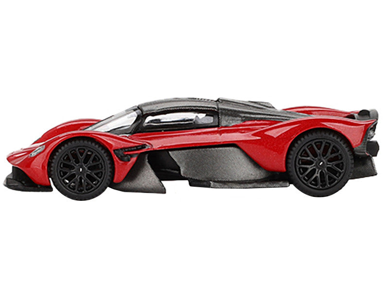 Aston Martin Valkyrie Hyper Red with Carbon Top Limited Edition to 3960 pieces Worldwide 1/64 Diecast Model Car by Mini GT-0