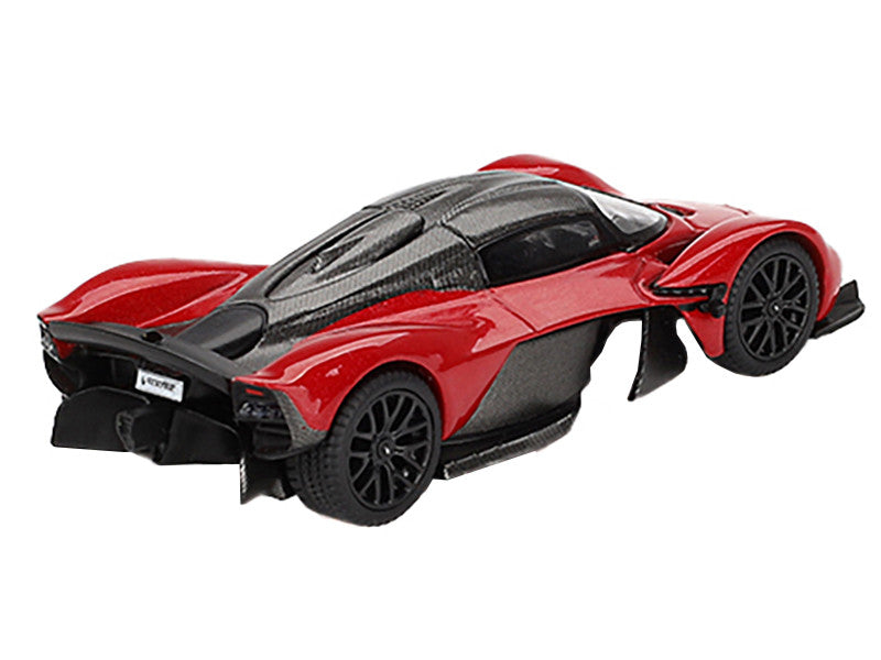 Aston Martin Valkyrie Hyper Red with Carbon Top Limited Edition to 3960 pieces Worldwide 1/64 Diecast Model Car by Mini GT-1