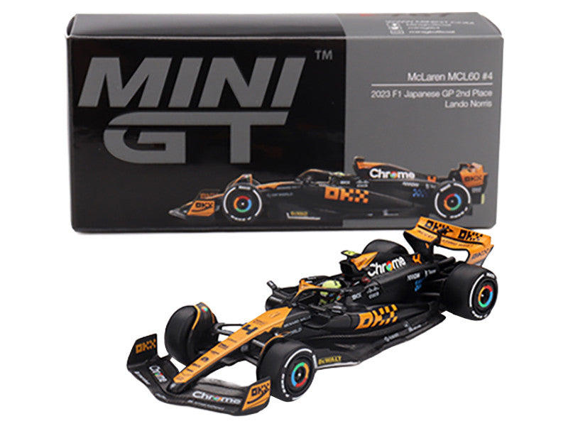 McLaren MCL60 #4 Lando Norris 2nd Place Formula One F1 "Japanese GP" (2023) Limited Edition 1/64 Diecast Model Car by Mini GT 3