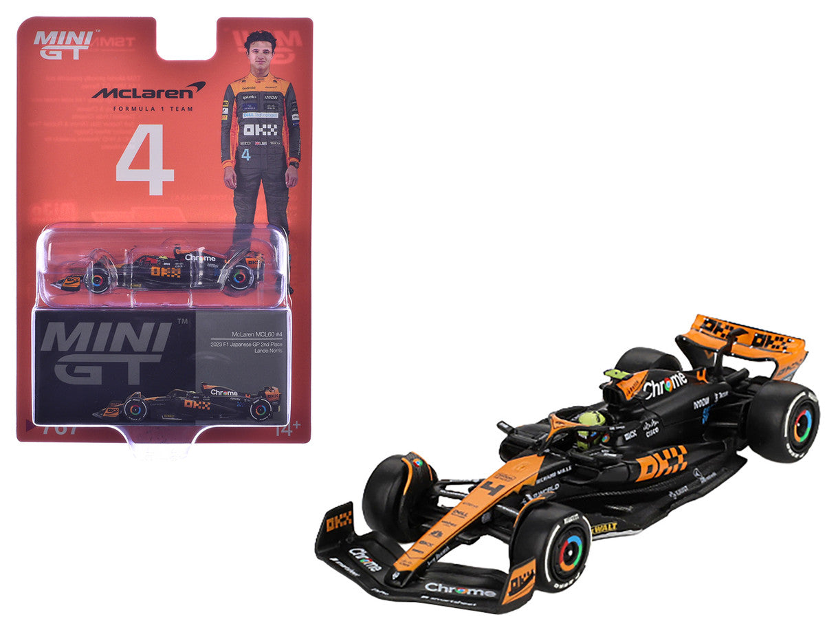 McLaren MCL60 #4 Lando Norris 2nd Place Formula One F1 "Japanese GP" (2023) Limited Edition 1/64 Diecast Model Car by Mini GT 4