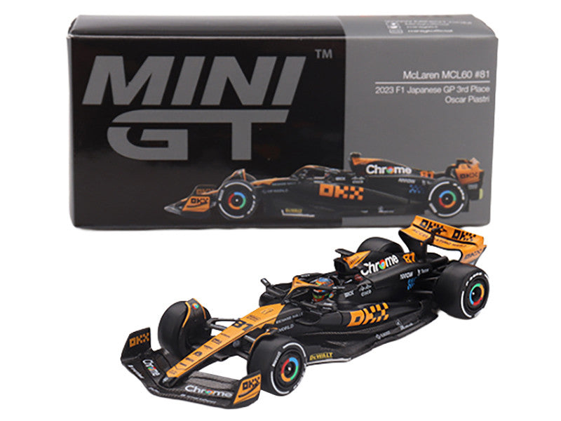 McLaren MCL60 #81 Oscar Piastri 3rd Place Formula One F1 "Japanese GP" (2023) Limited Edition 1/64 Diecast Model Car by Mini GT 3
