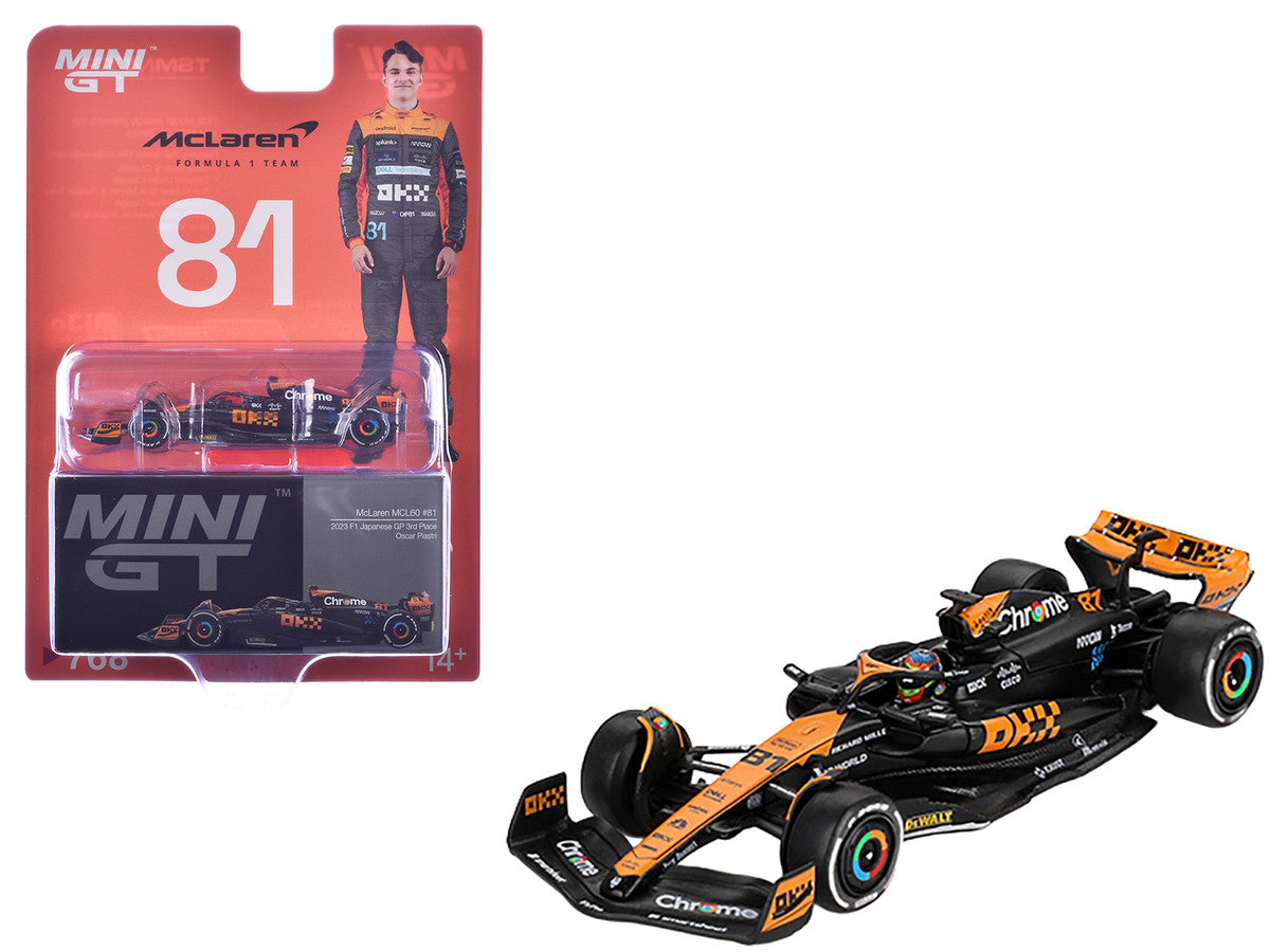 McLaren MCL60 #81 Oscar Piastri 3rd Place Formula One F1 "Japanese GP" (2023) Limited Edition 1/64 Diecast Model Car by Mini GT 4