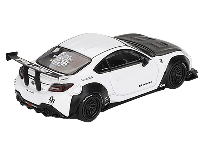 Toyota GR86 "LB-Nation - Liberty Walk" White with Carbon Hood Limited Edition 1/64 Diecast Model Car by Mini GT-1