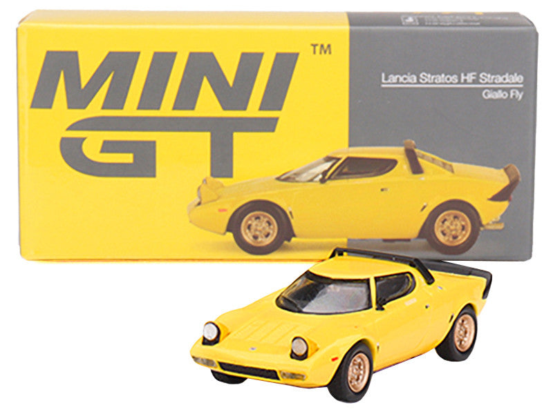 Lancia Stratos HF Stradale Giallo Fly Yellow Limited Edition to 1440 pieces Worldwide 1/64 Diecast Model Car by Mini GT-2