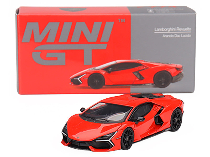 Lamborghini Revuelto Arancio Dac Lucido Orange Limited Edition to 7680 pieces Worldwide 1/64 Diecast Model Car by Mini GT 3