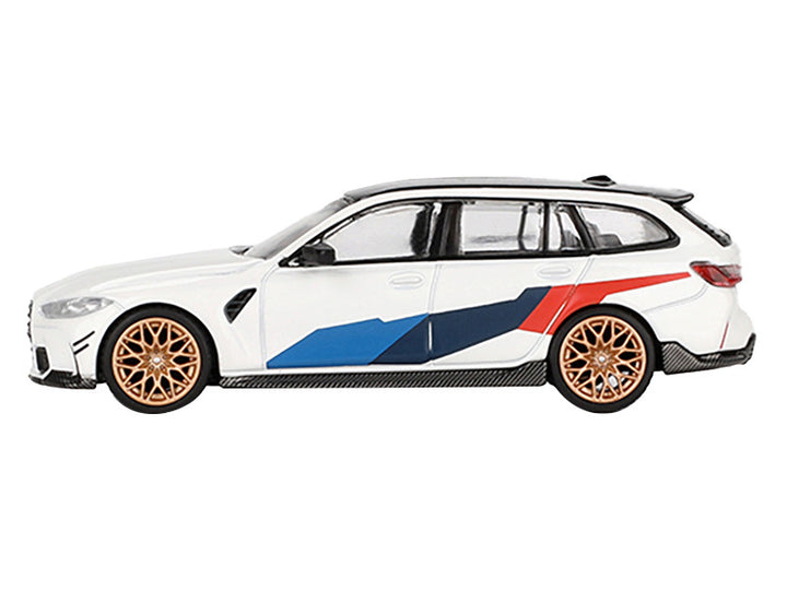 BMW M3 M Performance Touring Alpine White with Black Top and Graphics Limited Edition to 4800 pieces Worldwide 1/64 Diecast Model Car by Mini GT-0