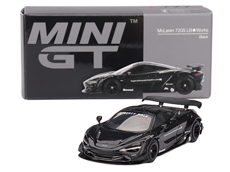McLaren 720S LB-Works Black Limited Edition 1/64 Diecast Model Car by Mini GT 3