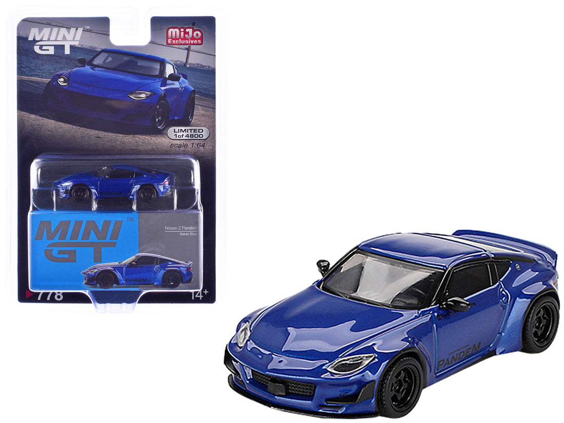 Nissan Z "Pandem" Seiran Blue Metallic Limited Edition to 4800 pieces Worldwide 1/64 Diecast Model Car by Mini GT-3