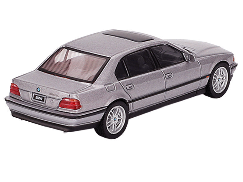 BMW 750IL Aspen Silver Metallic with Sun Roof Limited Edition 1/64 Diecast Model Car by Mini GT 3