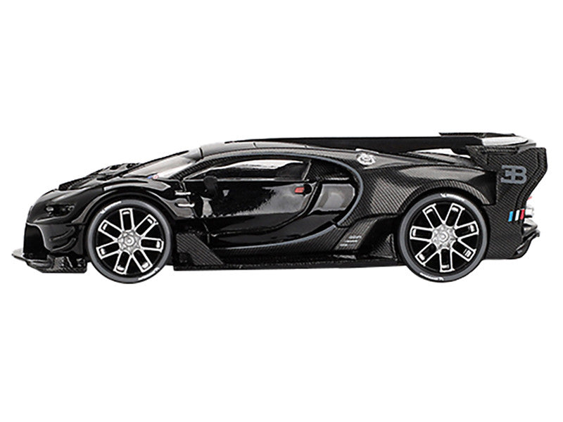 Bugatti Vision Gran Turismo Black and Carbon Limited Edition 1/64 Diecast Model Car by Mini GT-1
