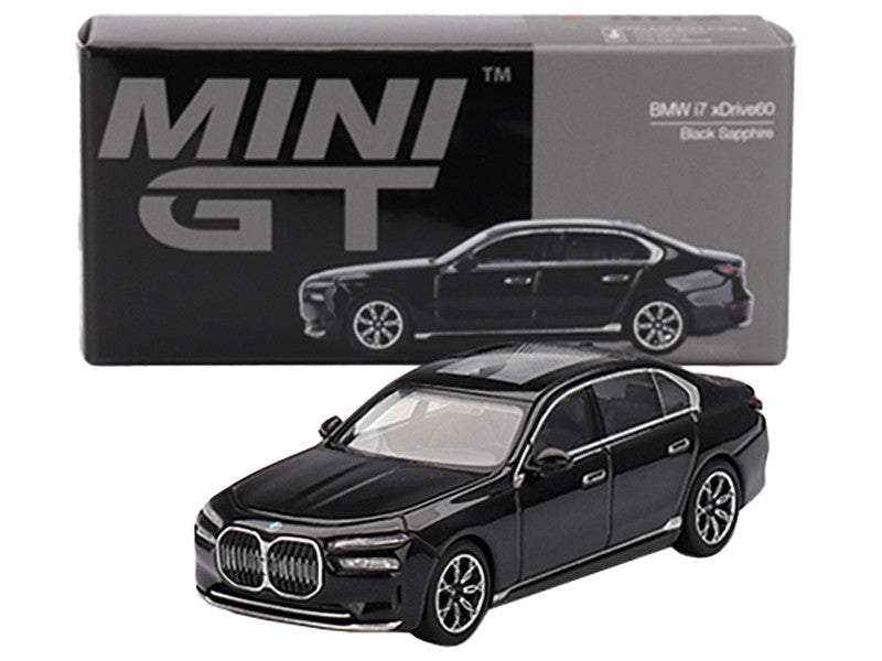 BMW i7 xDrive60 Black Sapphire Limited Edition 1/64 Diecast Model Car by Mini GT-2