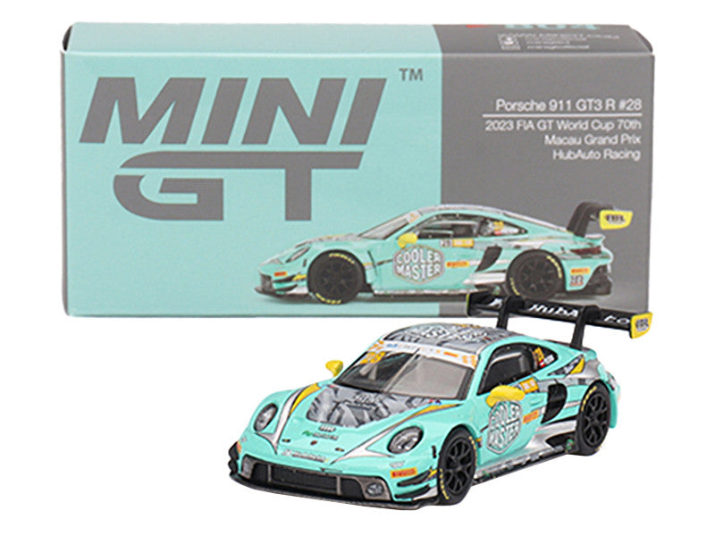 Porsche 911 GT3 R #28 Thomas Preining "HubAuto Racing" "FIA GT World Cup 70th Macau Grand Prix" (2023) Limited Edition 1/64 Diecast Model Car by Mini GT-2