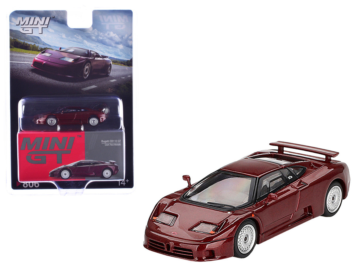 Bugatti EB110 GT Dark Red Metallic Limited Edition 1/64 Diecast Model Car by Mini GT-3