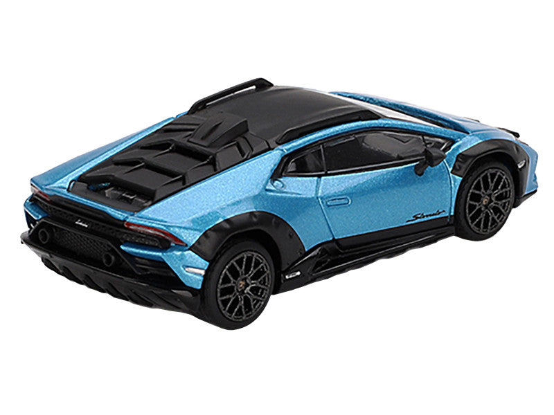 Lamborghini Huracan Sterrato Blu Aegir Blue Metallic with Black Top Limited Edition 1/64 Diecast Model Car by Mini GT-2