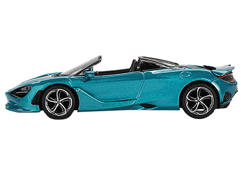 McLaren 750S Spider Belize Blue Metallic Limited Edition 1/64 Diecast Model Car by Mini GT-0
