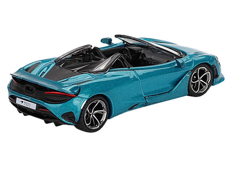McLaren 750S Spider Belize Blue Metallic Limited Edition 1/64 Diecast Model Car by Mini GT-1