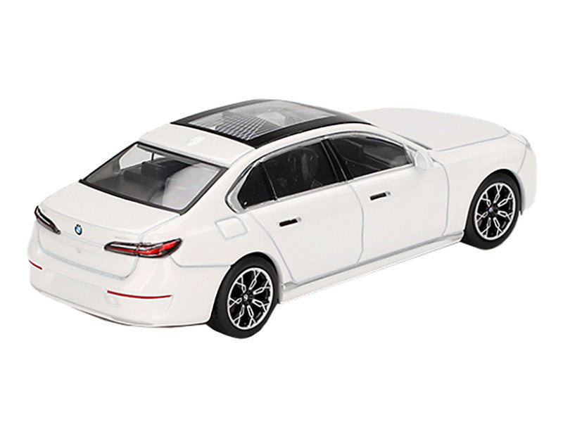 BMW i7 xDrive60 Mineral White Metallic Limited Edition 1/64 Diecast Model Car by Mini GT-0