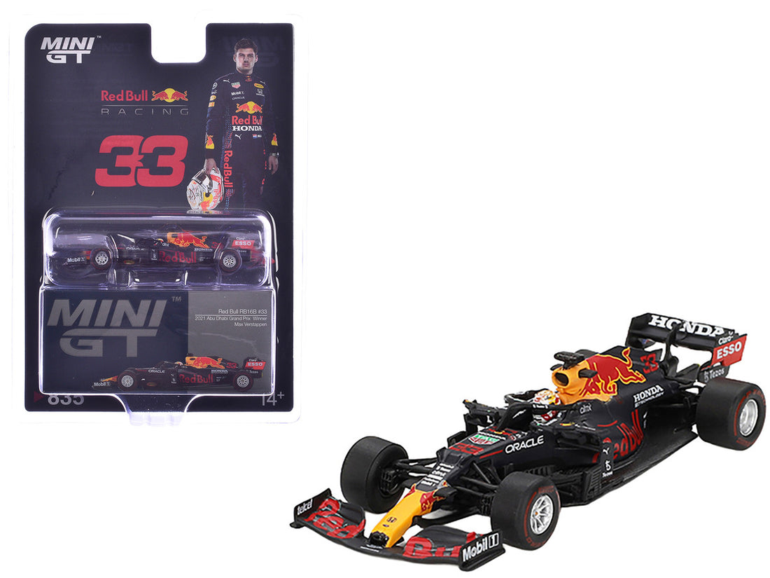 Red Bull RB16B #33 Max Verstappen Winner Formula One F1 "Abu Dhabi GP" (2021) Limited Edition 1/64 Diecast Model Car by Mini GT-2