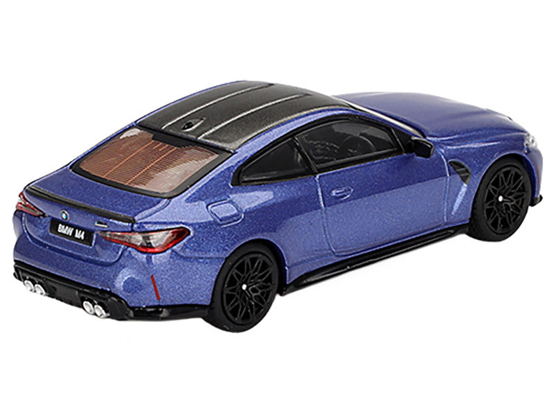 BMW M4 Competition Portimao Blue Metallic with Carbon Top Limited Edition 1/64 Diecast Model Car by Mini GT-2
