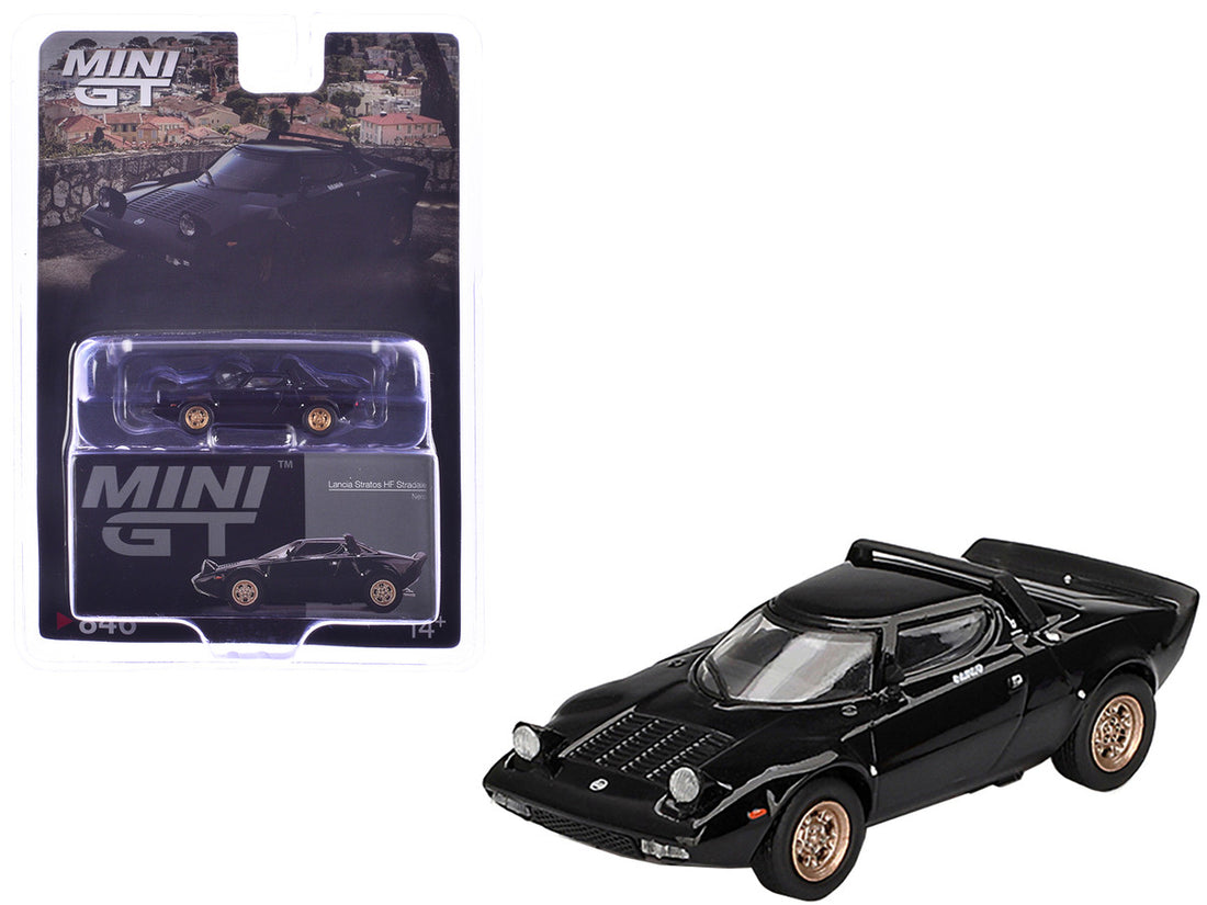 Lancia Stratos HF Stradale Nero Black Limited Edition 1/64 Diecast Model Car by Mini GT-3