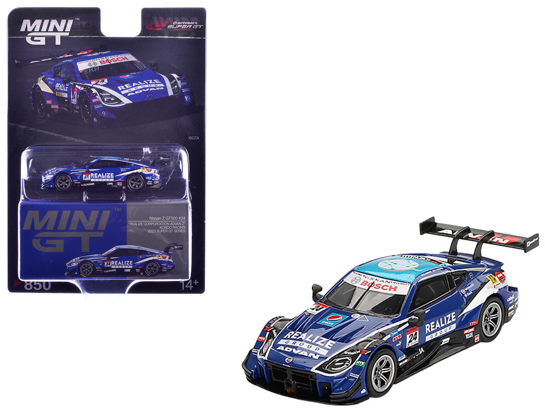 Nissan Z GT500 #24 Daiki Sasaki - Kohei Hirate "Kondo Racing - Realize Group" "Super GT Series" (2023) Limited Edition 1/64 Diecast Model Car by Mini GT 3