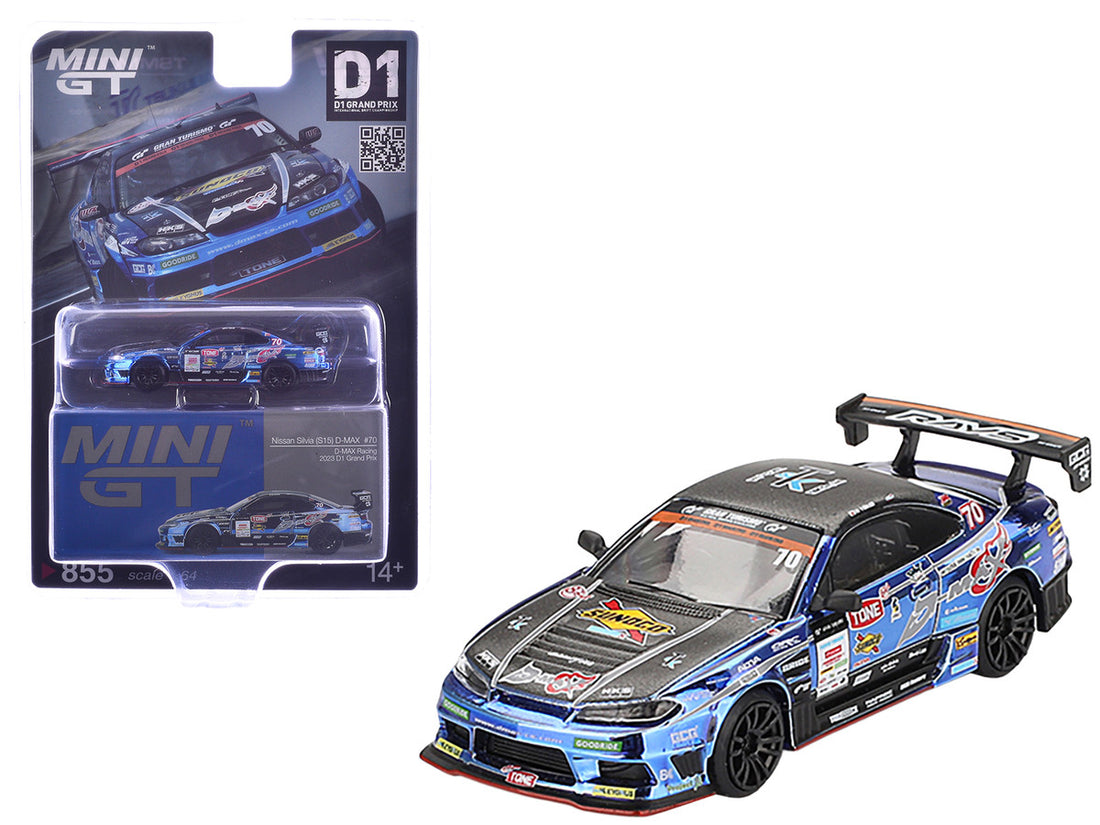 Nissan Silvia (S15) D-MAX RHD (Right Hand Drive) #70 Masashi Yokoi "D-MAX Racing" "D1 Grand Prix" (2023) Limited Edition 1/64 Diecast Model Car by Mini GT-2
