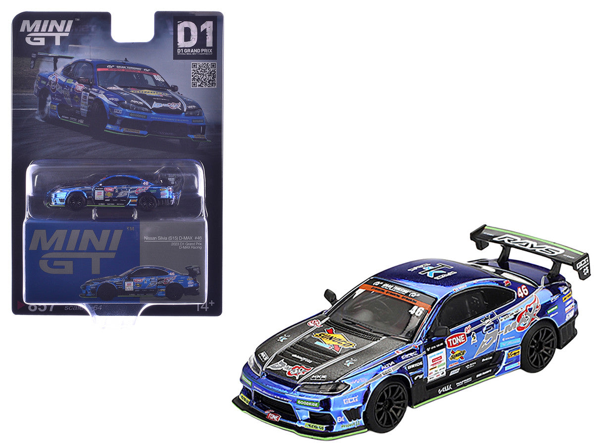 Nissan Silvia (S15) D-MAX RHD (Right Hand Drive) #46 Masao Suenaga "D-MAX Racing" "D1 Grand Prix" (2023) Limited Edition 1/64 Diecast Model Car by Mini GT 2