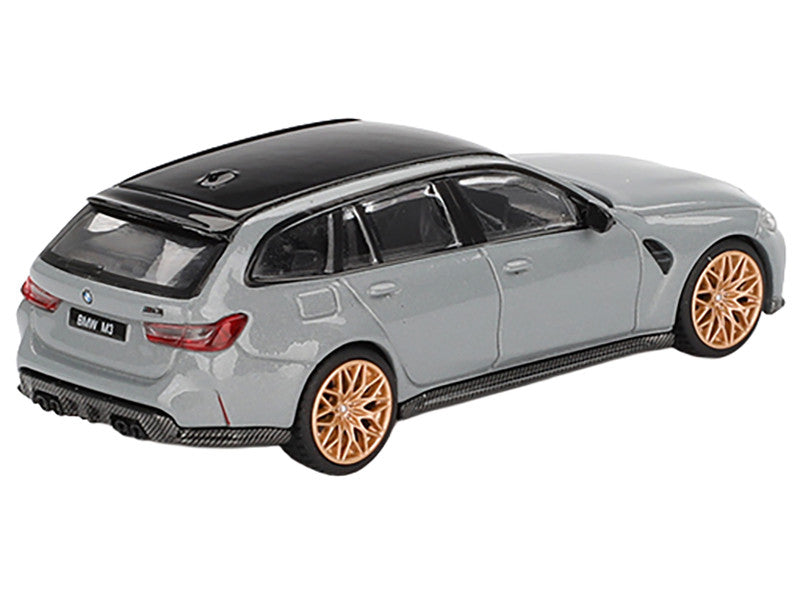 BMW M3 Competition Touring Brooklyn Gray with Black Top Limited Edition 1/64 Diecast Model Car by Mini GT 2